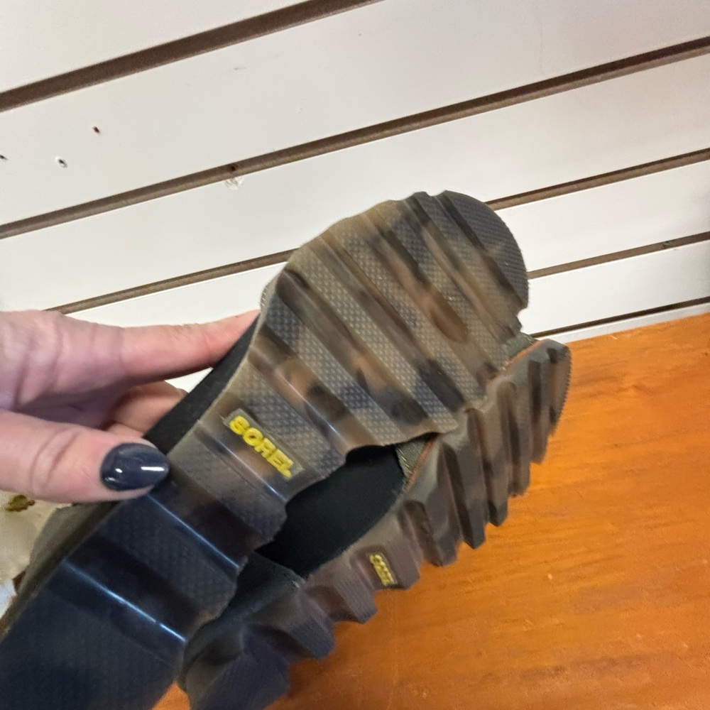 Sorel Joanie Olive Green Ankle Strap Wedge Sandals - Picture 5 of 8